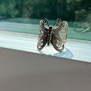 Sterling silver butterfly ring